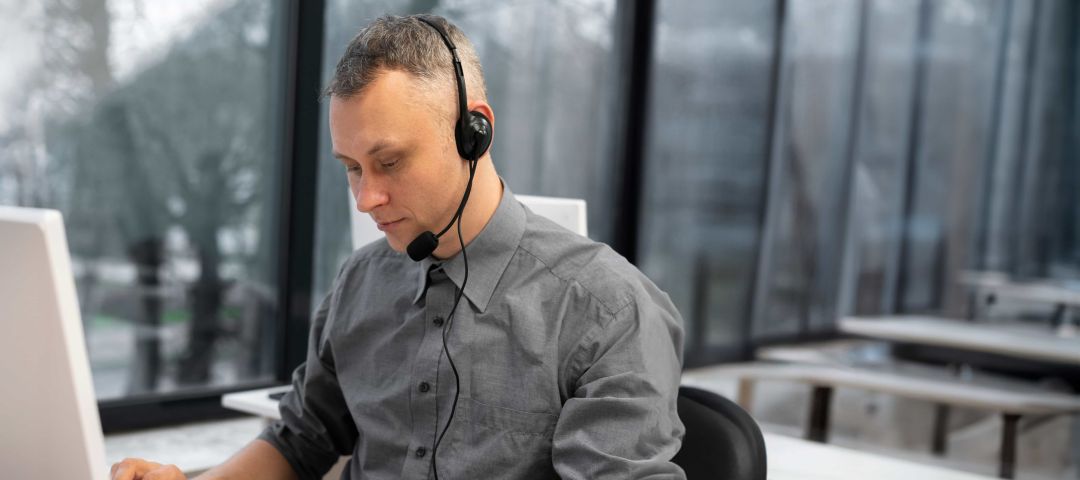Man Working at Computer