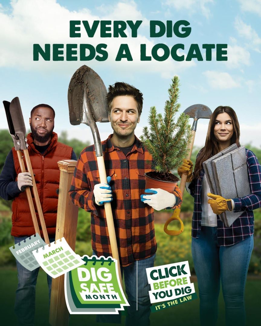 Group of people with shovels