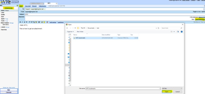 Webmail Screenshot How to Send Email