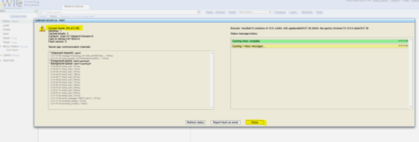 Webmail Screenshot Checking Data Quota Two