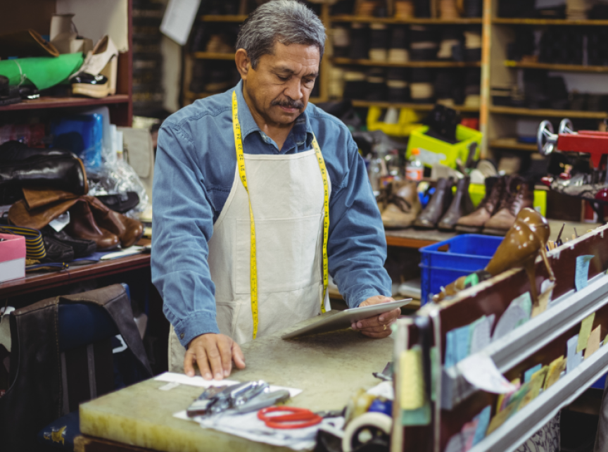 Man working as a tailor