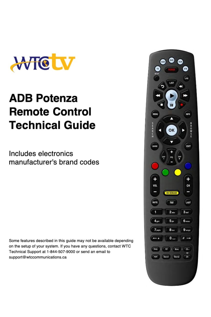 ADB Potenza Remote Guide