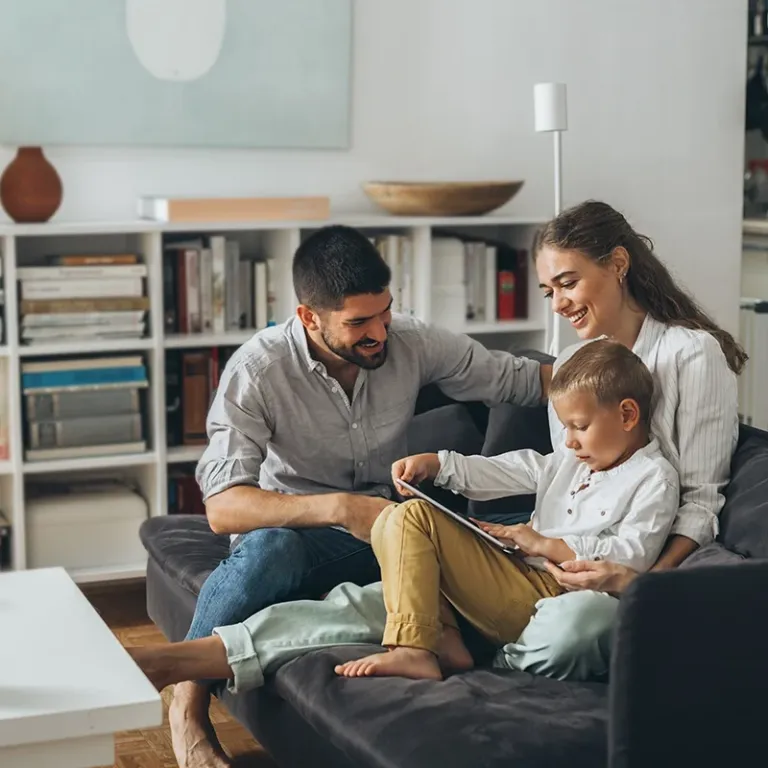 Family in Living Room