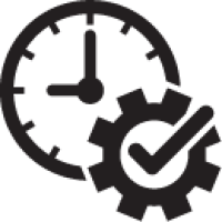 Clock and Cog Icon